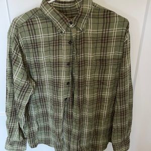 green and brown flannel